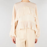 Blusa Fuji crema con balze FUJI 690 NENETTE 