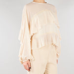 Blusa Fuji crema con balze FUJI 690 NENETTE 