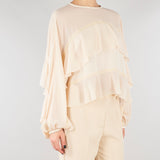 Blusa Fuji crema con balze FUJI 690 NENETTE 