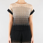 Maglia Micol Crema-Nero con lavorazione ad onde MICOL 810 NENETTE 