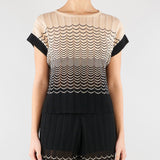 Maglia Micol Crema-Nero con lavorazione ad onde MICOL 810 NENETTE 