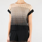Maglia Micol Crema-Nero con lavorazione ad onde MICOL 810 NENETTE 