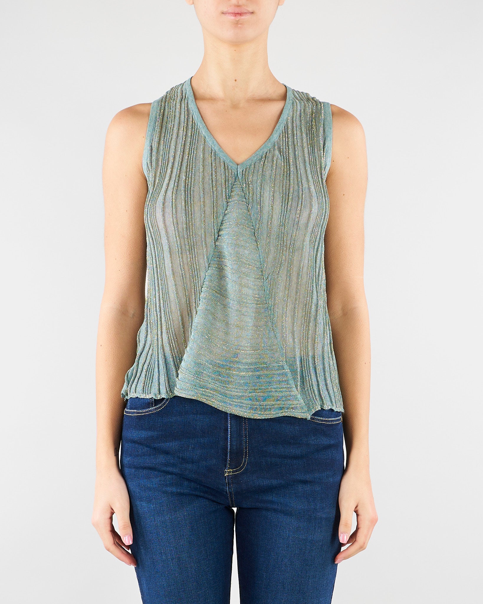 Top in maglia Muy Verde salvia MUY 2164 NENETTE 
