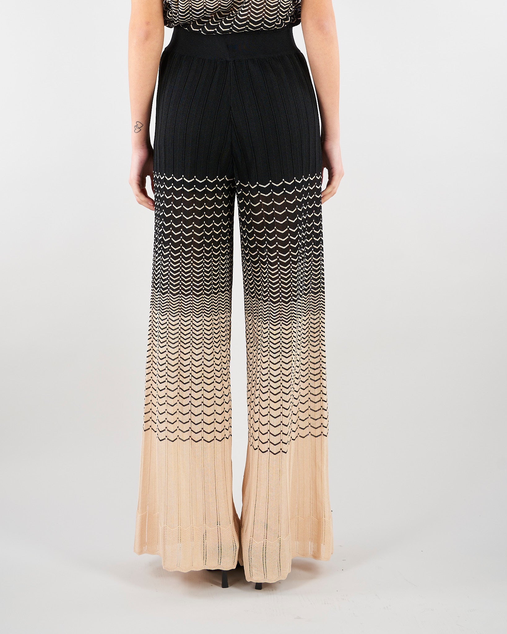 Pantalone Yoda Crema-Nero in maglia YODA 810 NENETTE 
