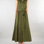 ABito Verde chemisier in cotone NS032 37 NO SECRETS 