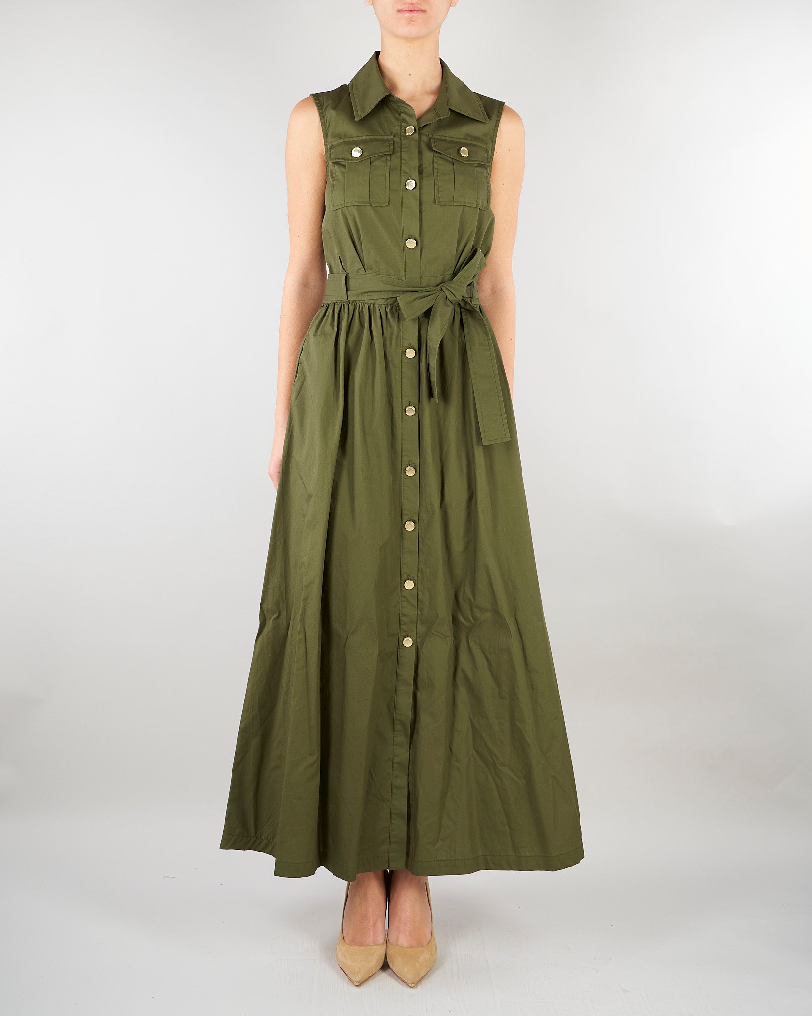 ABito Verde chemisier in cotone NS032 37 NO SECRETS 