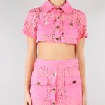 Camicia Rosa in pizzo NS108 50 NO SECRETS 