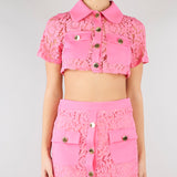 Camicia Rosa in pizzo NS108 50 NO SECRETS 