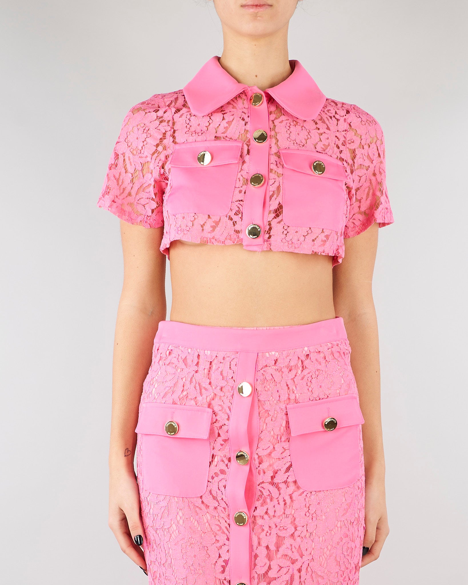 Camicia Rosa in pizzo NS108 50 NO SECRETS 
