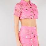 Camicia Rosa in pizzo NS108 50 NO SECRETS 