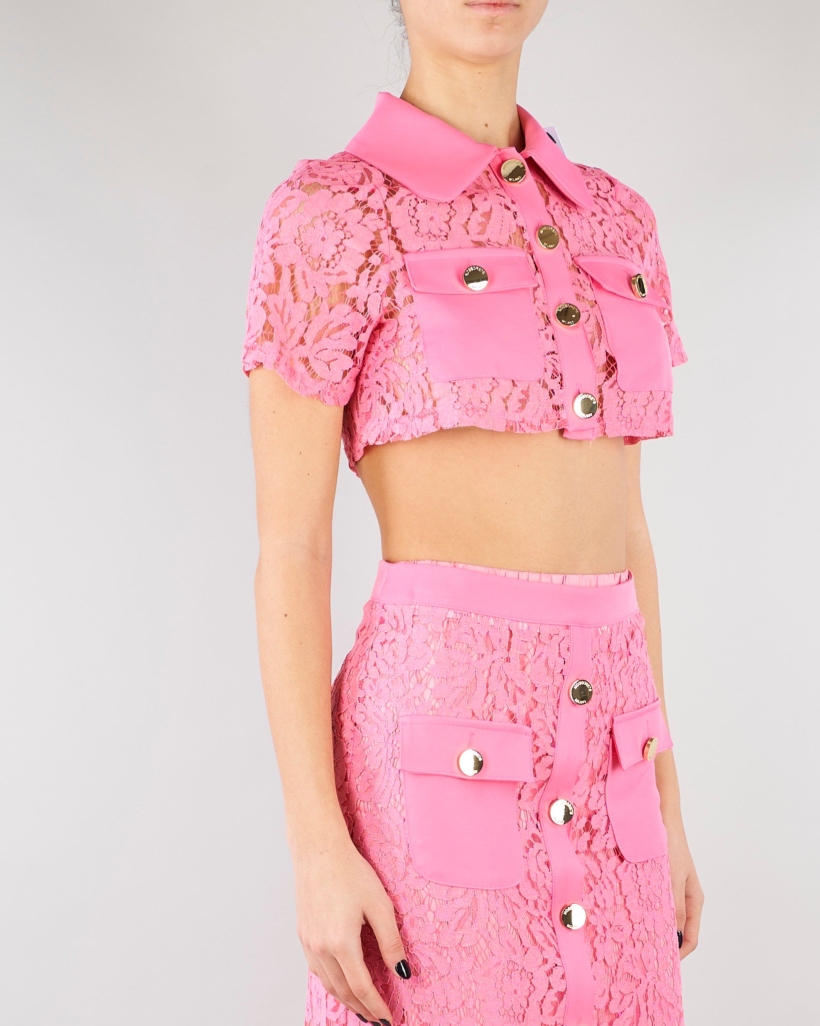 Camicia Rosa in pizzo NS108 50 NO SECRETS 