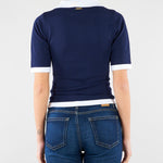 Maglia Blu-Panna con profili a contrasto NS137 89 NO SECRETS 