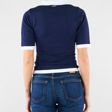 Maglia Blu-Panna con profili a contrasto NS137 89 NO SECRETS 