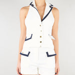 Gilet Bianco con profili a contrasto NS218 03 NO SECRETS 