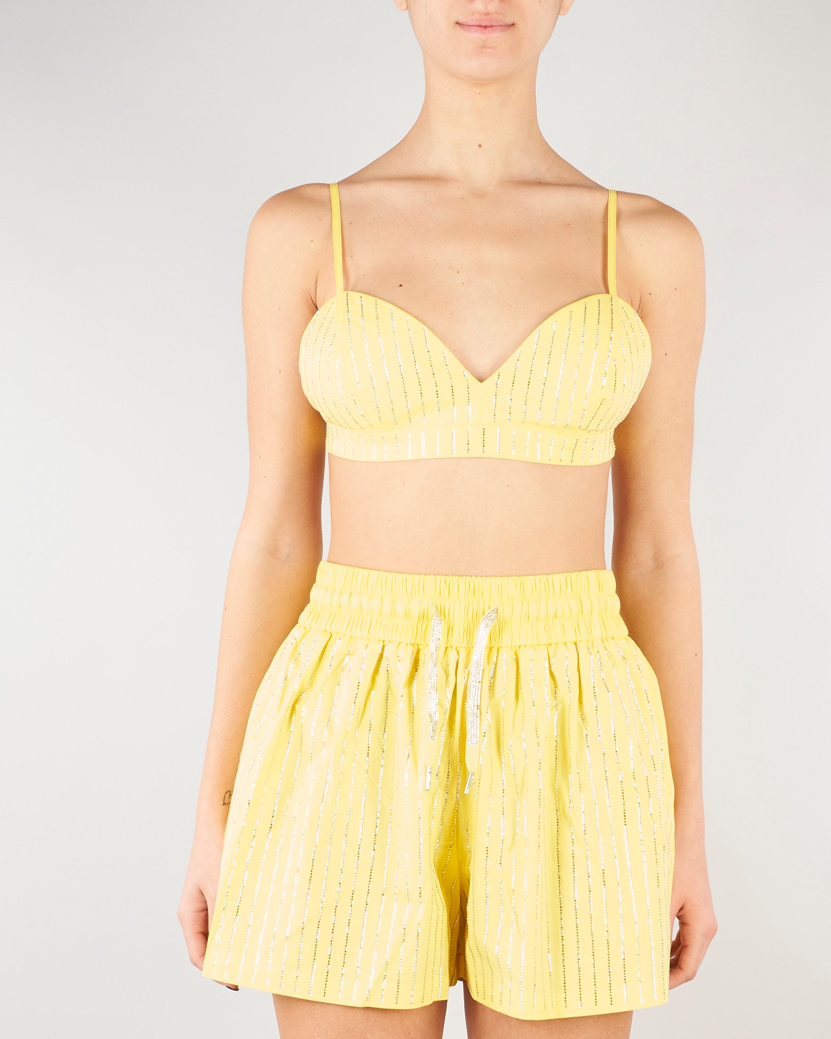 Top Giallo con strass all over NS229 38 NO SECRETS 
