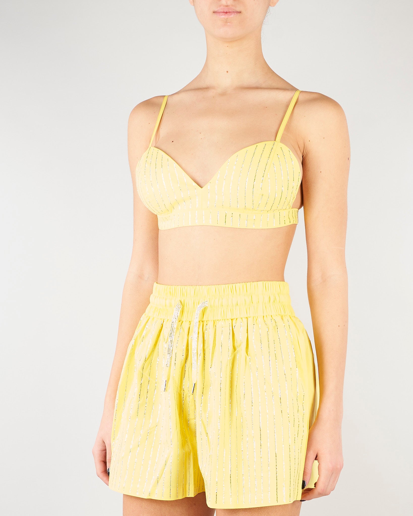 Top Giallo con strass all over NS229 38 NO SECRETS 