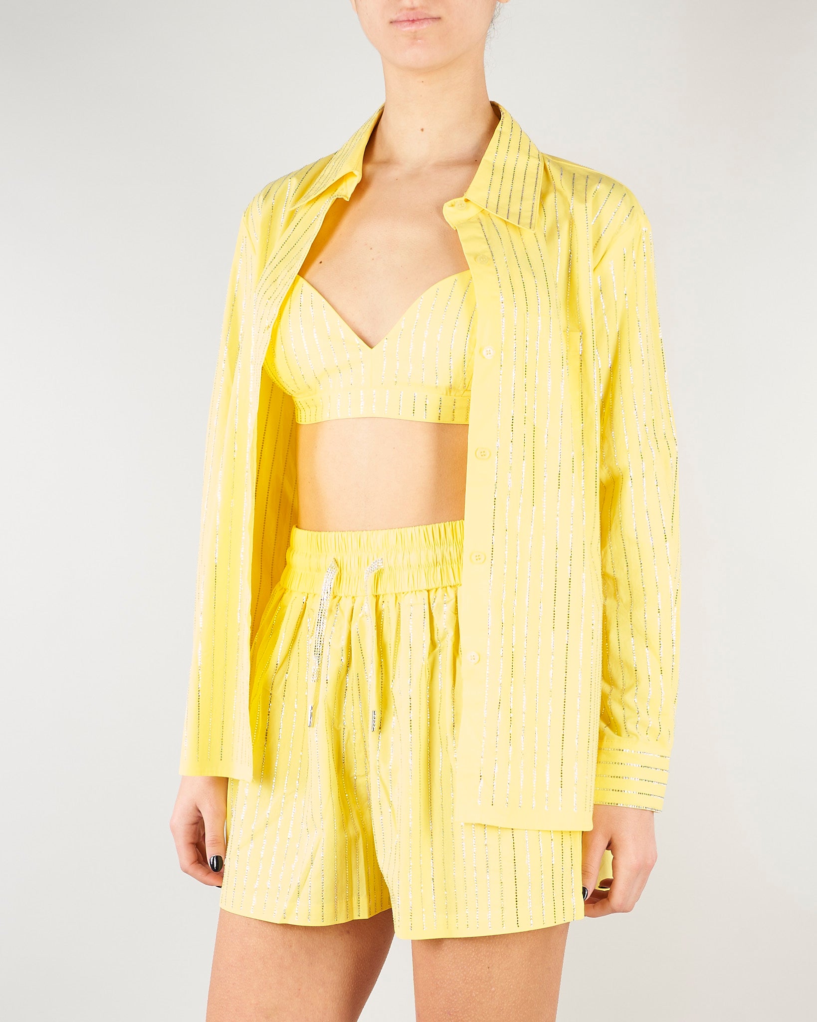 Top Giallo con strass all over NS229 38 NO SECRETS 
