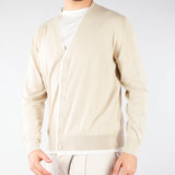 Cardigan Beige in cotone con profili a contrasto A008F100 1420 PAOLO PECORA 
