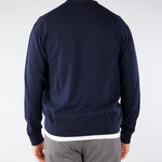 Cardigan Blu in cotone con profili a contrasto A008F100 6685 PAOLO PECORA 
