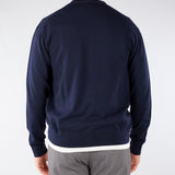 Cardigan Blu in cotone con profili a contrasto A008F100 6685 PAOLO PECORA 
