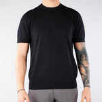 Maglia Nero in pura seta e cotone A010F200 9000 PAOLO PECORA 