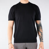 Maglia Nero in pura seta e cotone A010F200 9000 PAOLO PECORA 