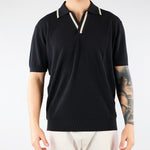 Polo in maglia Nero con profili a contrasto A017F100 9000 PAOLO PECORA 