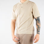 Polo jacquard Beige in maglia lavorata A027F300 1420 PAOLO PECORA 