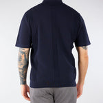 Polo jacquard Blu in maglia lavorata A027F300 6685 PAOLO PECORA 