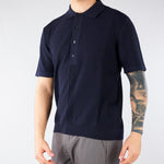 Polo jacquard Blu in maglia lavorata A027F300 6685 PAOLO PECORA 