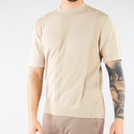 Maglia jacquard Beige in cotone lavorato A028F300 1420 PAOLO PECORA 