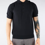 Polo jacquard Nero in maglia lavorata A046F100 9000 PAOLO PECORA 
