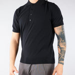 Polo jacquard Nero in maglia lavorata A046F100 9000 PAOLO PECORA 