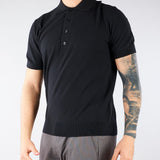 Polo jacquard Nero in maglia lavorata A046F100 9000 PAOLO PECORA 