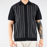Maglia Nero a Polo con ricamo a contrasto A048F900 9000 PAOLO PECORA 