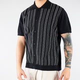 Maglia Nero a Polo con ricamo a contrasto A048F900 9000 PAOLO PECORA 