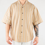Camicia Beige a righe in cotone Relaxed fit G0921580 RA11 PAOLO PECORA 