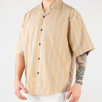 Camicia Beige a righe in cotone Relaxed fit G0921580 RA11 PAOLO PECORA 