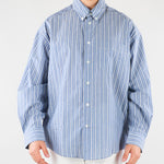 Camicia in cotone Blu-Bianco a righe Relaxed fit G2011522 RD11 PAOLO PECORA 