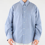 Camicia in cotone Blu-Bianco a righe Relaxed fit G2011522 RD11 PAOLO PECORA 