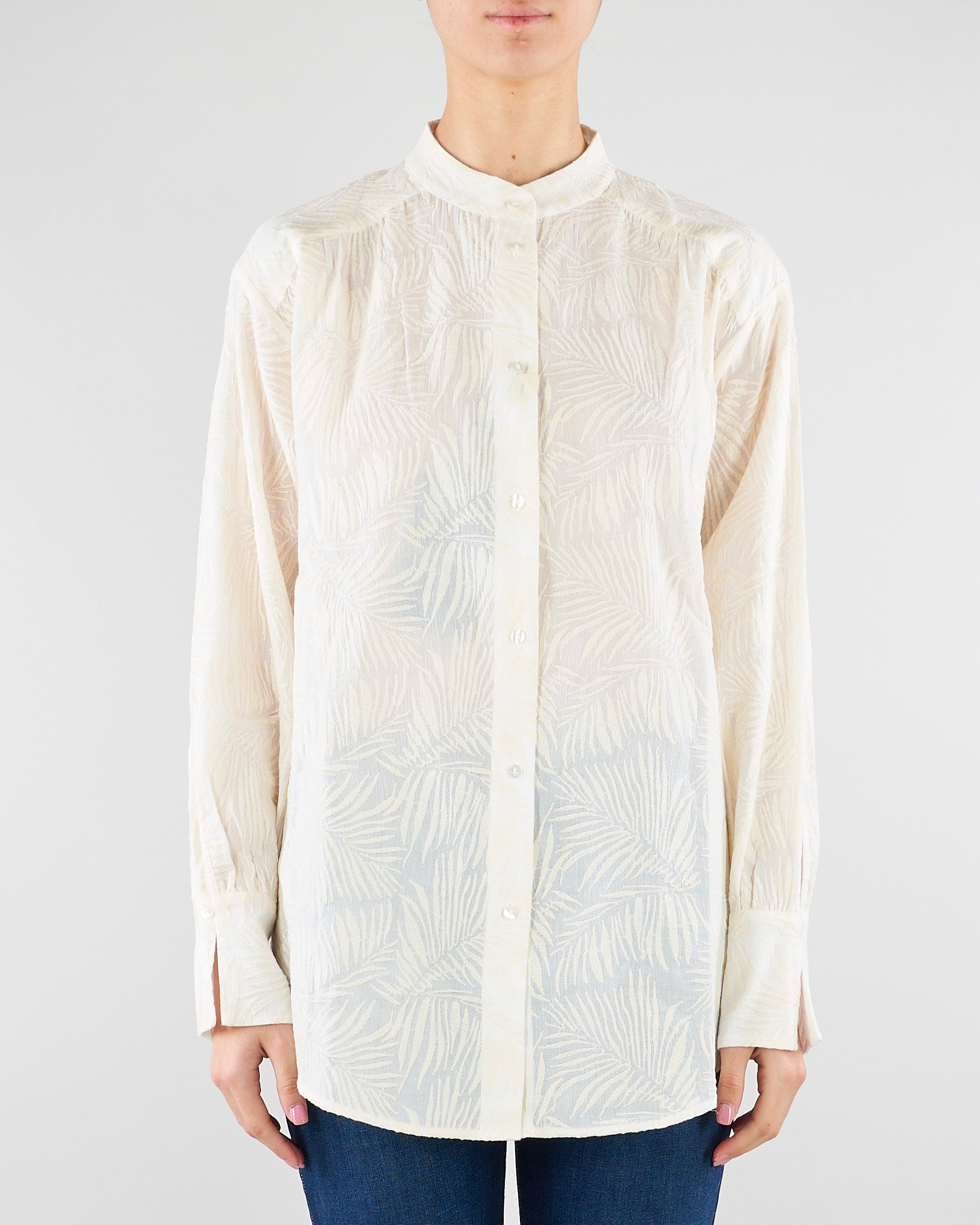 Camicia Bianco in mussola ricamata PBBBAIA 1 PENNY BLACK 