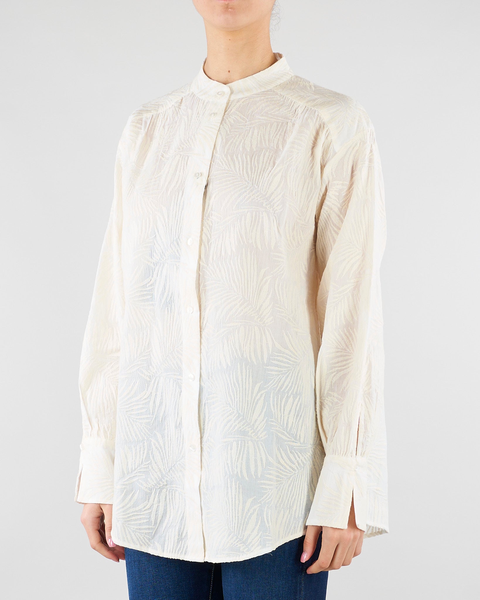 Camicia Bianco in mussola ricamata PBBBAIA 1 PENNY BLACK 