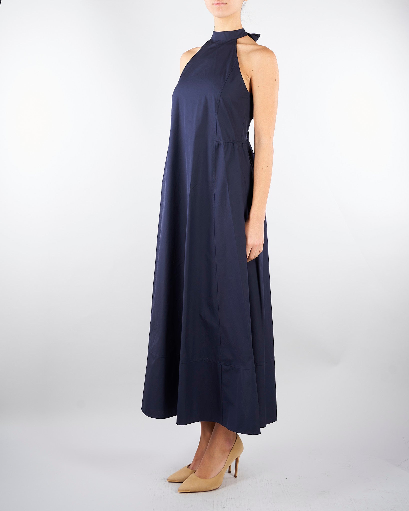 Abito Blu halterneck in popeline PBBBELLO 8 PENNY BLACK 