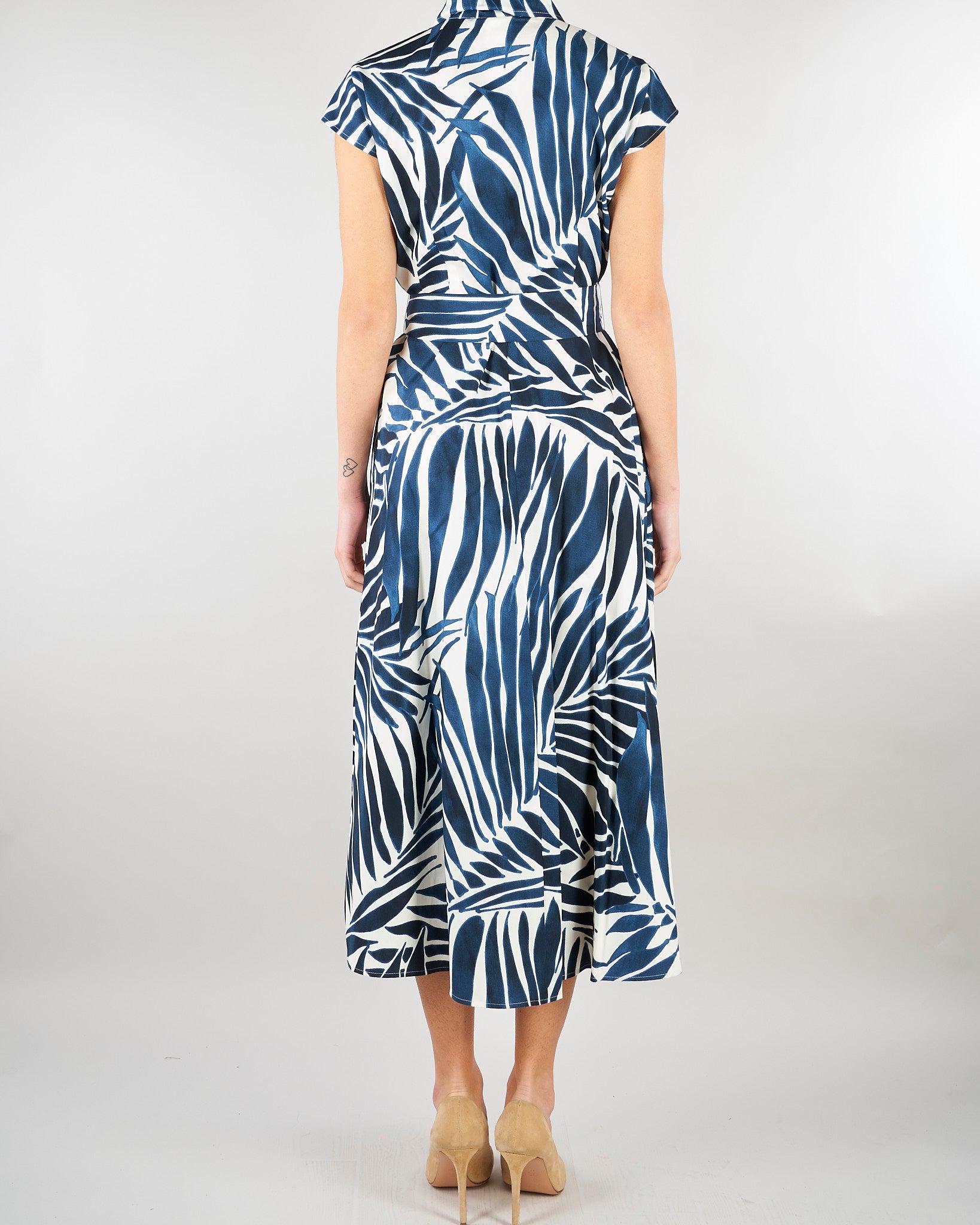 Chemisier Blu-Bianco midi in popeline PBBGIOIRE 12 PENNY BLACK 