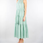 Abito Verde Acqua a balze in voile di cotone PBBLACRIMA 3 PENNY BLACK 