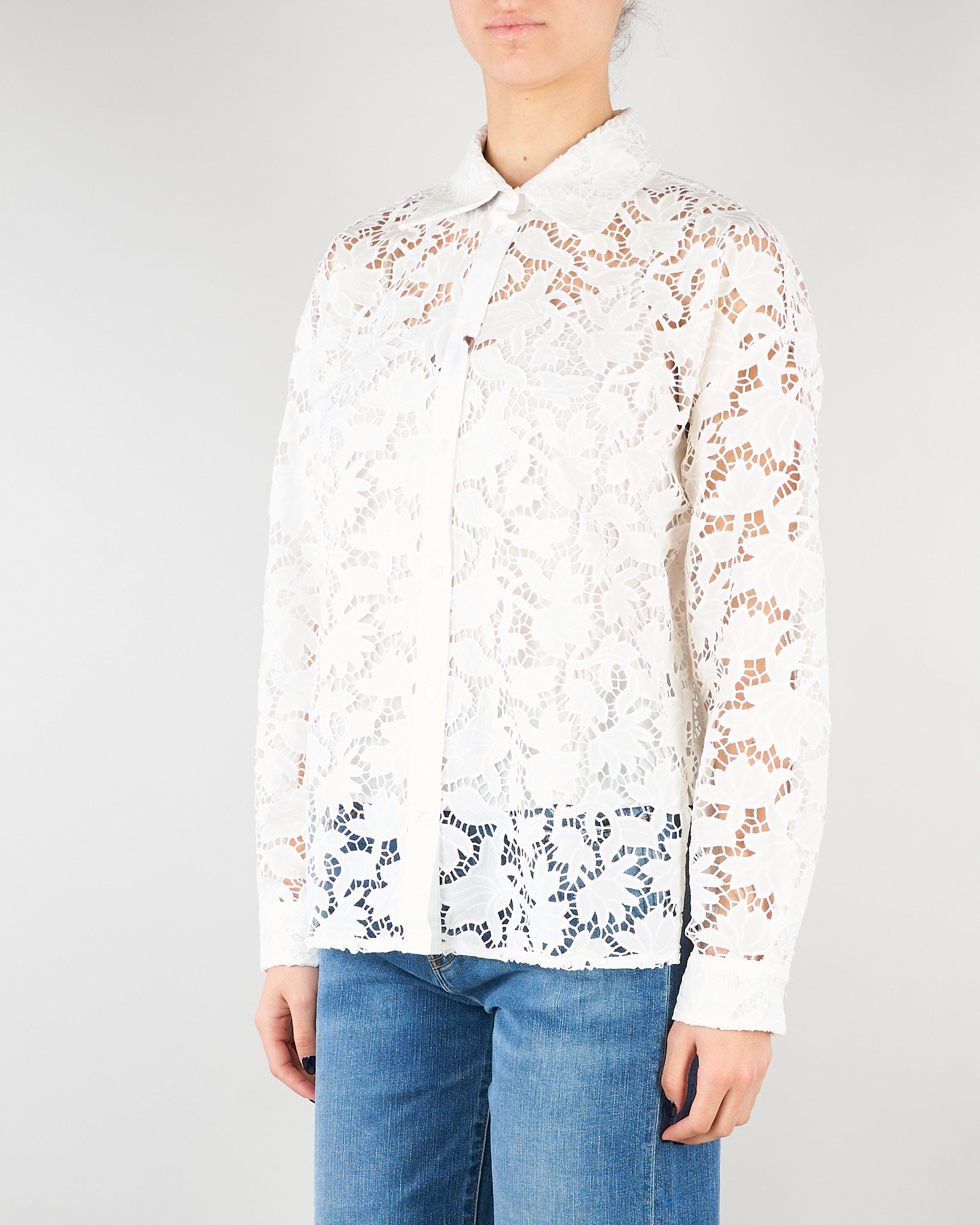 Camicia Bianco in cotone sangallo PBPACACIA 1 PENNY BLACK 