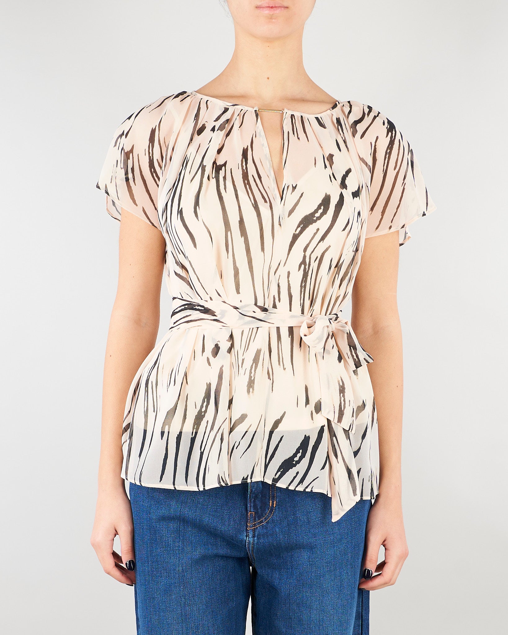 Blusa Crema in georgette zebrata PBPBACIO 9 PENNY BLACK 