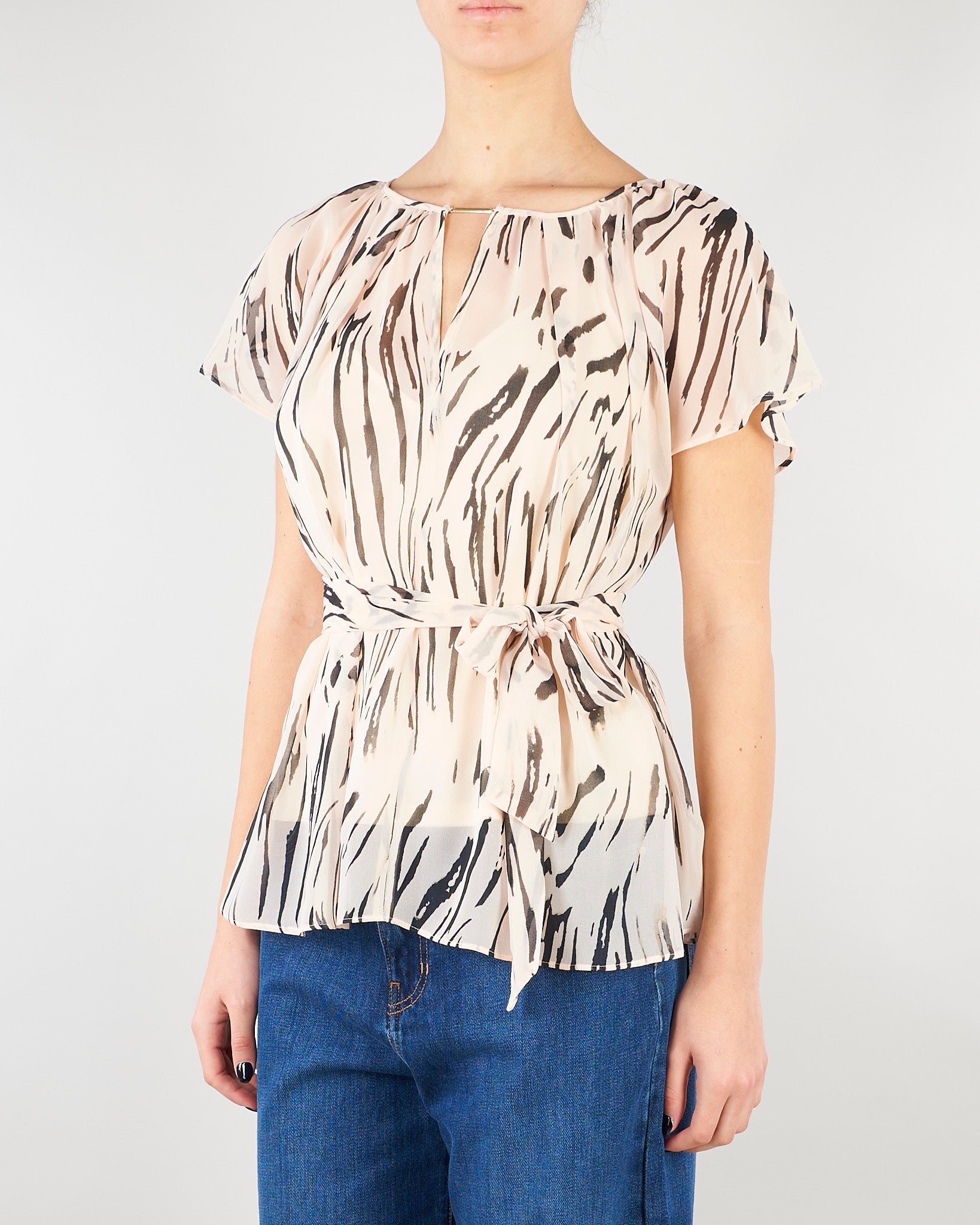 Blusa Crema in georgette zebrata PBPBACIO 9 PENNY BLACK 