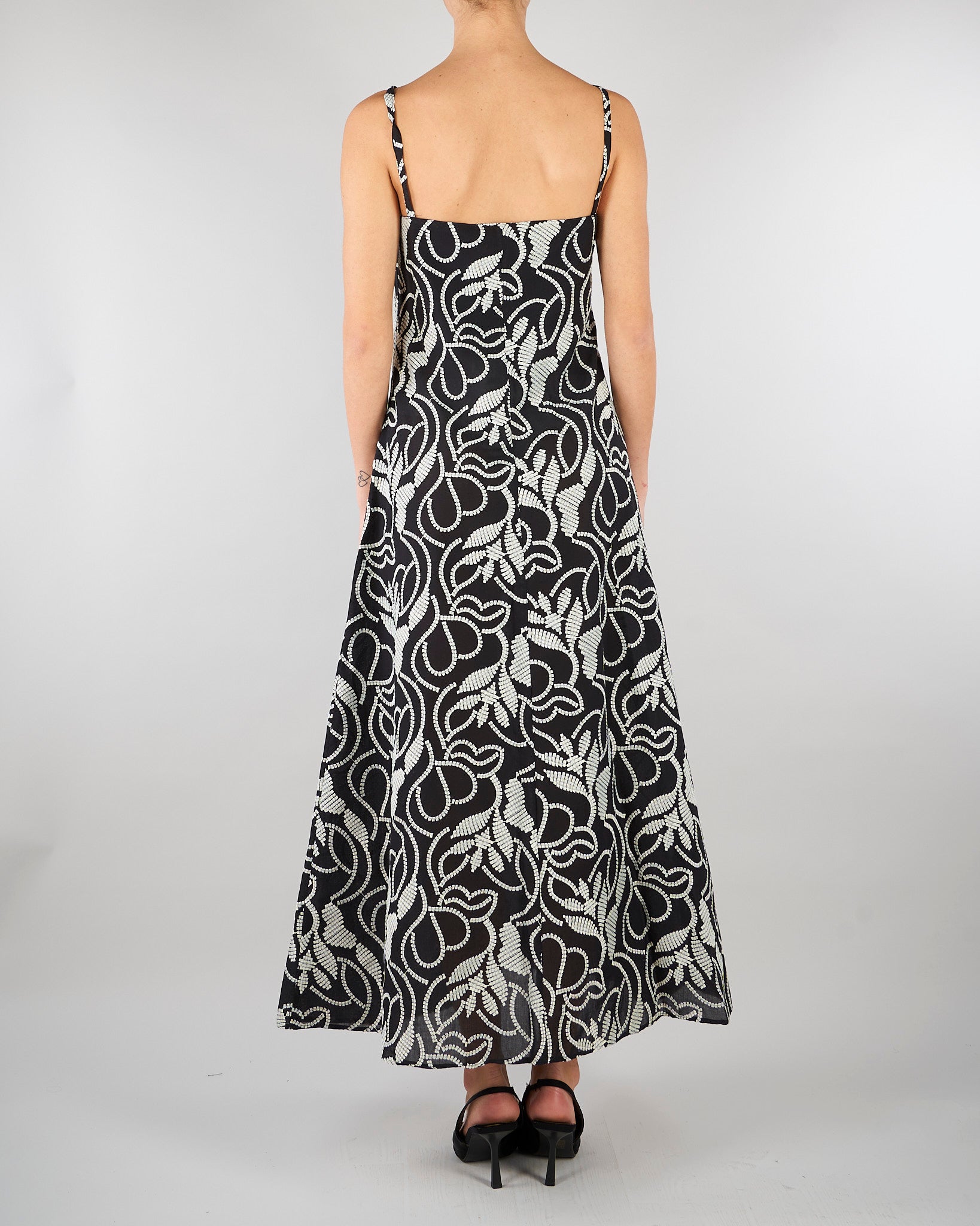Slip dress Nero-Bianco in mussola ricamata PBPCAMINO 6 PENNY BLACK 