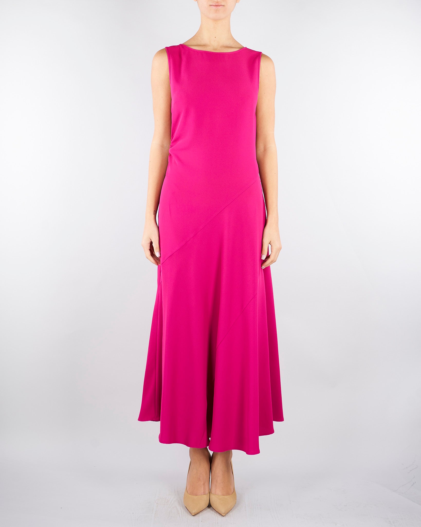 Abito midi Fuxia in tessuto sablé PBPCIMA 2 PENNY BLACK 